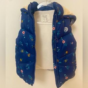 Zara kids floral warm vest with hood. Size 3-4. New without tags; Not worn